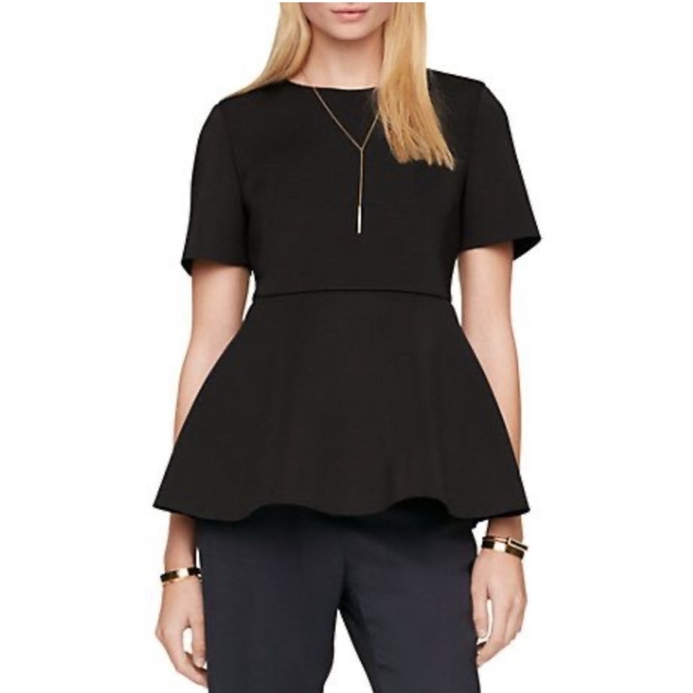 Like New Kate spade black scuba peplum style back zip top
